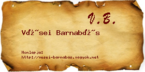 Vései Barnabás névjegykártya